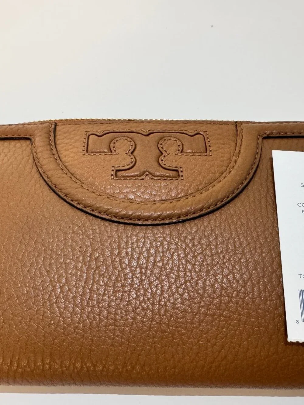 Tory Burch Bark Brown Leather Zip Around Continental Wallet NWT